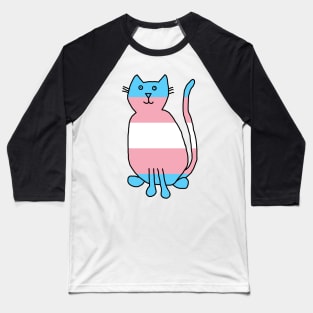 Transgender Pride Flag Cat Baseball T-Shirt